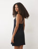 Mango Teen Knitted Halterneck Mini Dress In Charcoal