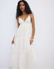 Stradivarius Long Flowing Dress With Open Back In White