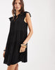 Vero Moda Frill Trim Babydoll Mini Dress In Black