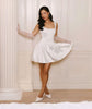 Six Stories Scoop Neck Skater Mini Dress In White