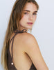 Pull&Bear Paneled Strappy Dress In Brown