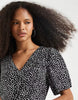Vero Moda Button Through Mini Skater Dress In Black Spot