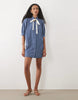Sister Jane Celeste Exclusive Bow Detail Short Sleeve Mini Dress In Blue Check