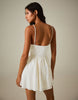Bershka Rustic Corset Mini Dress In White