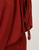 Petite Cape Sleeve Open Back Mini Dress With Tassels In Rust