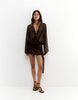 Pull&Bear Draped Wrap Dress In Brown