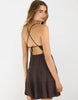 Stradivarius Short Dress With Open Back In Brown