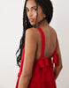 Miss Selfridge Tie Shoulder Tiered Smock Mini Dress In Red
