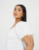Brave Soul Curve Cotton Puff Sleeve Mini Dress In White