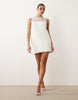 Abercrombie & Fitch Bow Back Bridal Mini Dress In White
