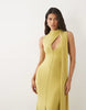 Sculpting Maxi Dress With Scarf Detail In Olive