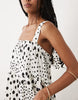 Miss Selfridge Tie Shoulder Tiered Smock Mini Dress In Polka Dot Print