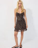 Stradivarius Leopard Print Strappy Mini Dress In Mid Beige