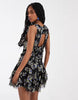 Free People Raven Printed Mini Dress In Midnight Combo