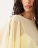 Satin Chiffon Cape Layer Mini Dress In Buttermilk