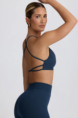 Super Sculpt Seamless Backless Sports Bra in Blue