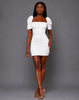 Vesper Open Back Short Sleeve Mini Dress In Ivory