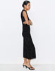 Pull&Bear Velvet Contrast Midi Dress In Black