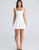 House Of Cb Amelie Vintage Ivory Stretch Flare Mini Dress In Vintage Ivory