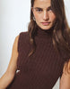 Na-Kd Knitted Wool Blend Turtleneck Maxi Dress In Warm Brown