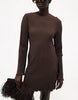 Na-Kd Pleated Mini Dress In Dark Brown