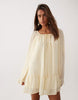 Miss Selfridge Chiffon Mini Dress In Buttermilk