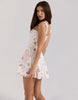 House Of Cb Marianella Print Stretch Cotton Mini Dress In Cream Rose