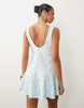 Lace Mini Dress With Flippy Hem In Baby Blue