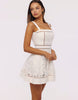 House Of Cb Ava White Custom Lace Cotton Broderie Anglaise Mini Sundress In White