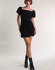 Glamorous Ruched Bardot Mini Dress In Black