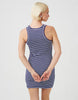Brave Soul Striped Ribbed Sleeveless Mini Dress In Navy