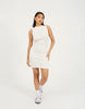 Brave Soul Ribbed Jersey Sleeveless Bodycon Mini Dress In Cream