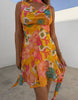 Never Fully Dressed Sophie Chiffon Cowl Scarf Detail Mini Dress In Yellow Floral Print