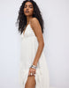 Stradivarius Long Flowing Dress With Open Back In White