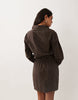 Cotton On Shirt Mini Dress In Dark Oak Stripe