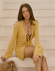 4Th & Reckless Crochet Keyhole Tie Front Flare Sleeve Mini Beach Dress In Yellow