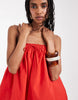 Bandeau Trapeze Mini Dress In Red
