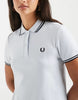 Fred Perry Twin Tipped Polo Mini Dress In Pale Blue With Black Tipping