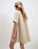 River Island Denim Zip Front Dress In Beige