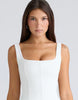 House Of Cb Amelie Vintage Ivory Stretch Flare Mini Dress In Vintage Ivory