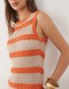 Crochet Knit Stripe Mini Dress