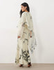 Cape Detail Long Sleeve Maxi Dress In Mono Print