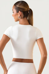 Cap Sleeve Crop Top in White