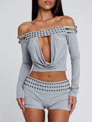 Lucy's ZAYANA TOP GREY MARLE