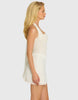 Oh Polly Chiffon Halter Neck Embellished Lace Corset Mini Dress In White