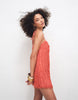All Over Embellished Cami Mini Dress In Tomato Red
