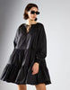Glamorous Puff Sleeve V-Neck Maxi Dress In Black