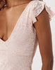 Motel Lanaila Lace Mini Dress In Soft Pink