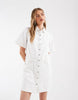 Levi'S Denim Button Up Mini Shirt Dress In White