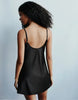 Pull&Bear Short Satin Strappy Dress In Black